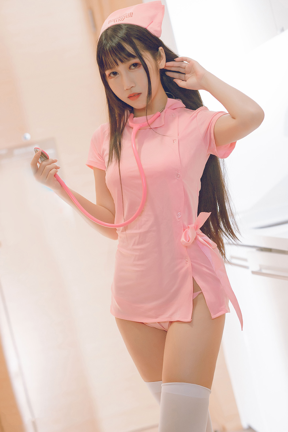 不呆猫 粉色衬衣女友COSPLAY图片包合集[持续更新]