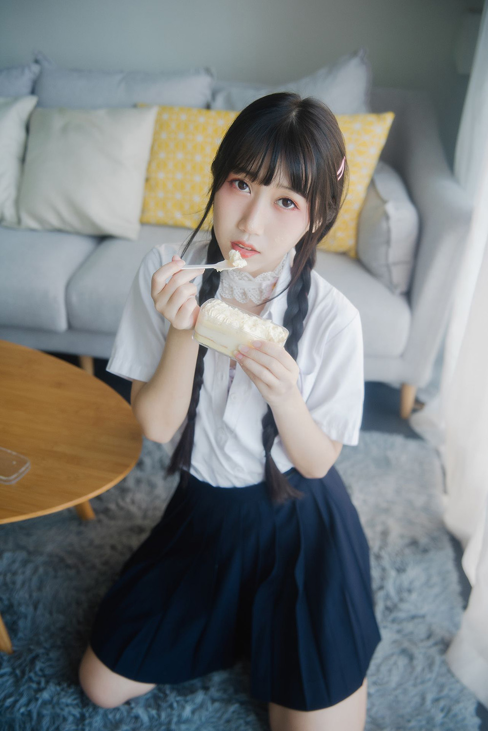 不呆猫 粉色衬衣女友COSPLAY图片包合集[持续更新]